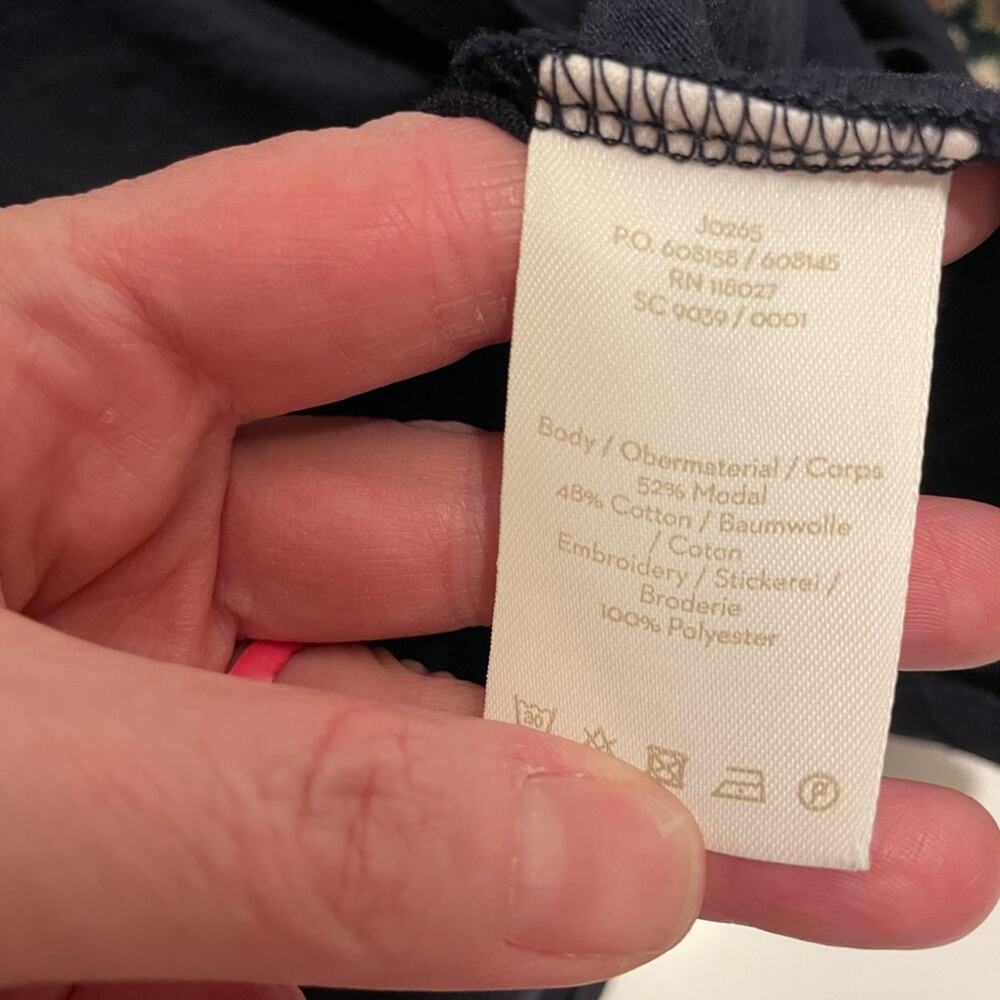 BODEN Brand Emilia Style Navy & Yellow Embroidery Dress Size 6R Bell Sleeves - Picture 6 of 6